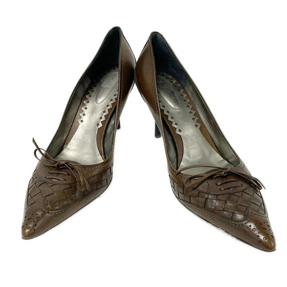 BOTTEGA VENETA - Dark Brown Leather Women's Pumps 128-081125 - Picture 2 of 6
